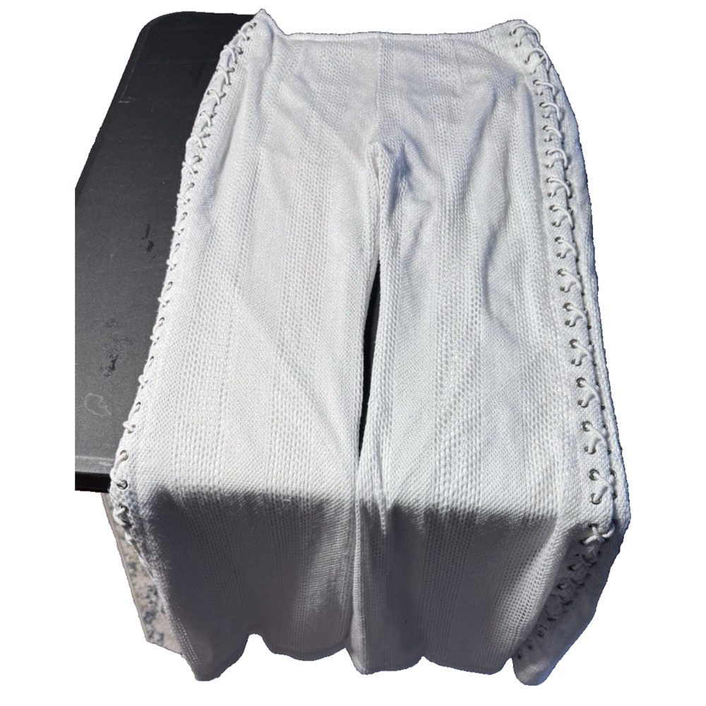 Fashion nova white crosha pants size XL